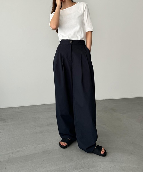 「CANAL JEAN」 「harmonie」半袖カットソー ONE SIZE ネイビー レディース_画像4