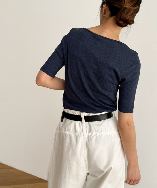 「CANAL JEAN」 「harmonie」半袖カットソー ONE SIZE ネイビー レディース_画像6