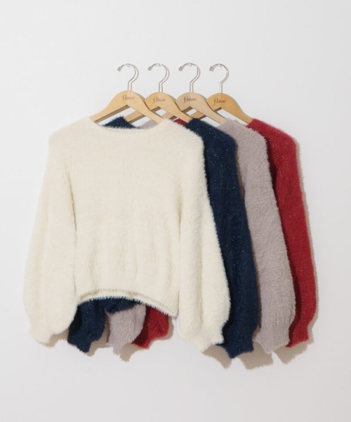 「flower」 長袖ニット FREE ネイビー レディース_画像5