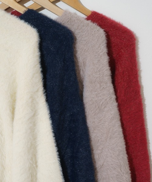 「flower」 長袖ニット FREE ネイビー レディース_画像6