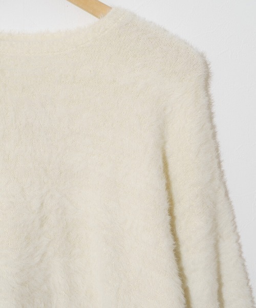 「flower」 長袖ニット FREE ネイビー レディース_画像9