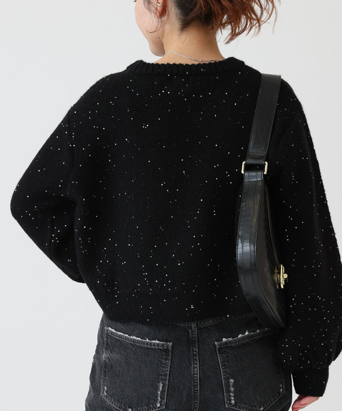 スピックアンドスパン　スパンコールショート丈ニット 新色有り / 追加》スパンコールショート丈ニット（ニット/セーター