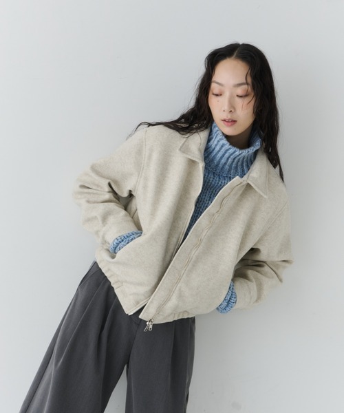NUJOH ブルゾン アウター Modern Zip Short Jacket / モダンジップ 