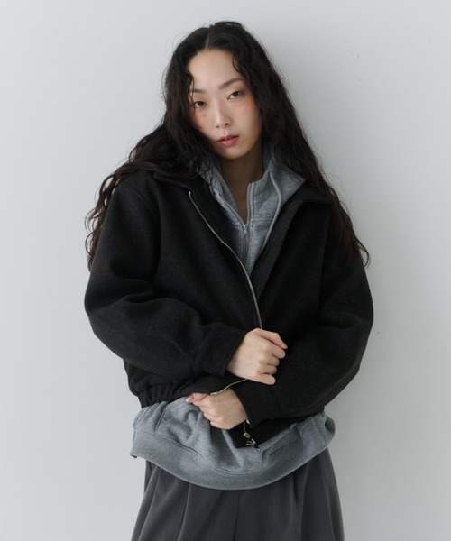 NUJOH ブルゾン アウター Modern Zip Short Jacket / モダンジップ 