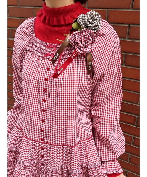 専用　PINK HOUSE フリルタートルネックニット ピンクハウス　赤　ピンク PINK HOUSE（ピンクハウス） タートルネック ニット セーター ハート