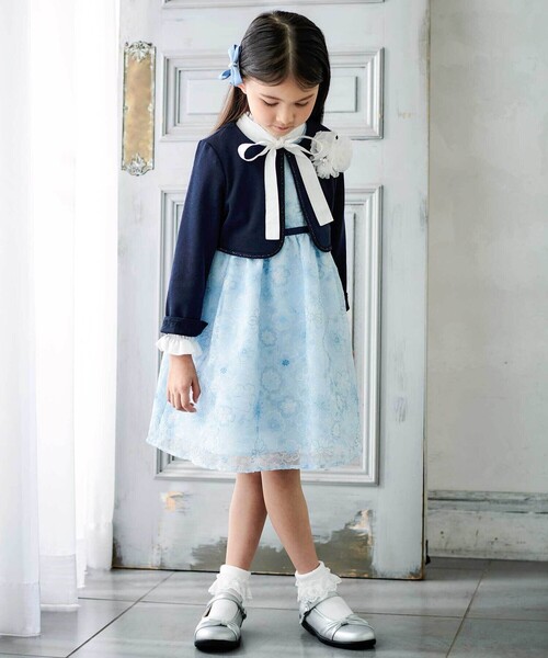BeBe（ベベ） ノーカラージャケット アウター 入学式 卒園式 リップル 