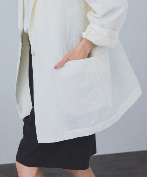 「SALON adam et rope'」 ジャケット FREE オフホワイト レディース_画像4