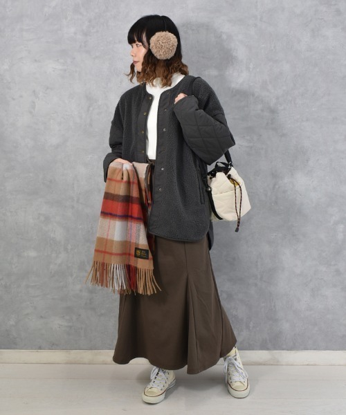 Bleu Bleuet（ブルーブルーエ） ジャケット ノーカラージャケット ボア