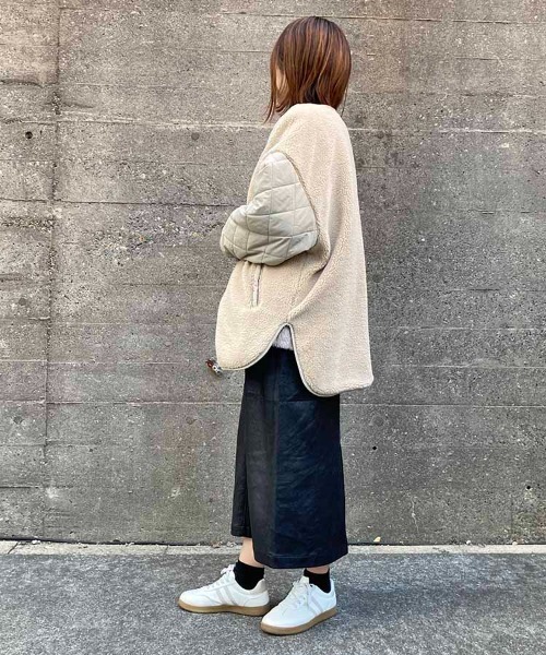 Bleu Bleuet（ブルーブルーエ） ジャケット ノーカラージャケット ボア