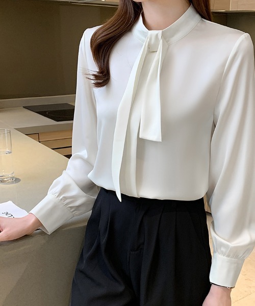 アキラナカ AKIRA NAKA ボウタイ リボン ハイネック ブラウス シャツ ブラウス シャツ リボンタイハイネックブラウス レディース : ZOZOTOWN