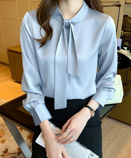 アキラナカ AKIRA NAKA ボウタイ リボン ハイネック ブラウス シャツ ブラウス シャツ リボンタイハイネックブラウス レディース : ZOZOTOWN