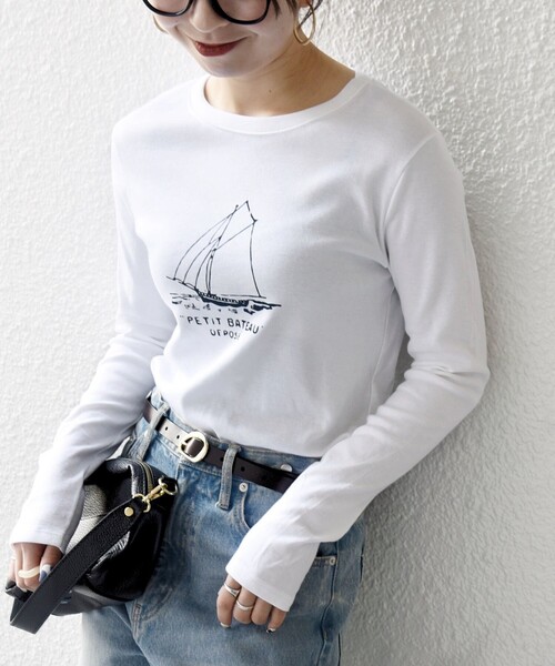 PETIT BATEAU（プチバトー） tシャツ 「SHIPS any別注」PETIT BATEAU