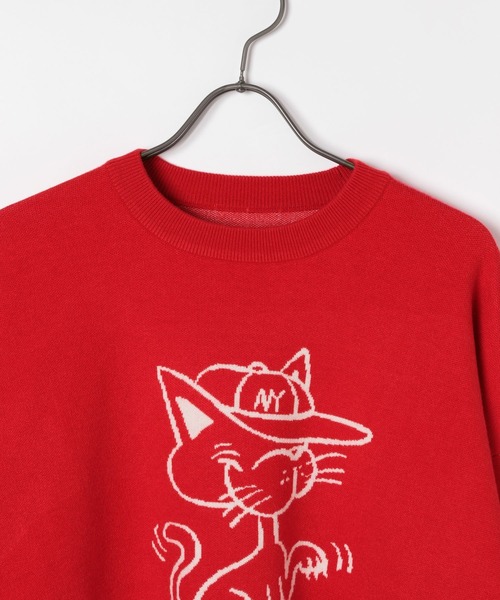 「GEORGE'S」 長袖ニット MEDIUM レッド メンズ_画像3