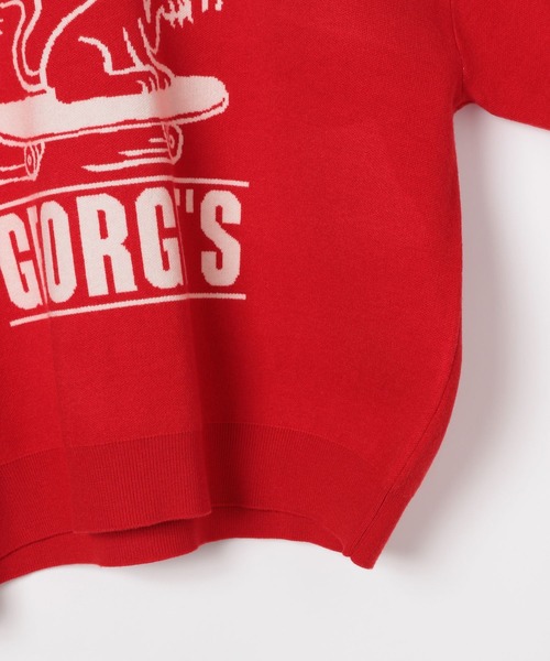 「GEORGE'S」 長袖ニット MEDIUM レッド メンズ_画像6