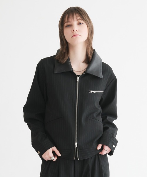 L'Appartement STRIPE DOUBLE ジャケット SELLE GLANT（セレグランテ） ブルゾン アウター 2WAY DOUBLE ZIP