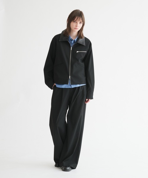 ZARA ストライプ柄ジャケット　ダブルジップ ストライプジッパー付きジャケット - ブラウン | ZARA Japan / 日本