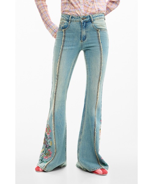 Desigual（デシグアル） ジーンズ デニム デニムパンツ 花柄ステッチ