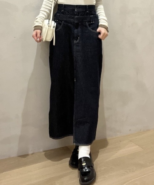 STYLEMIXER（スタイルミキサー） デニムスカート ダブルウエストデニム