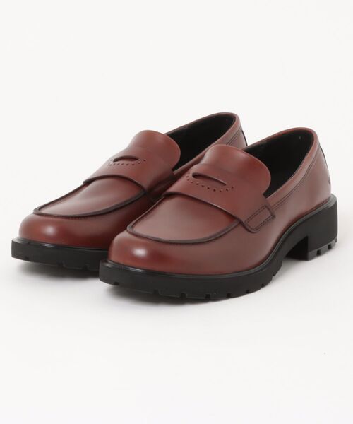 極美品✨ ecco エコー ローファー モッドトレイ 39 型押し 茶 ecco（エコー） ローファー 最旬 METROPOLE VIENNA レディース 本革