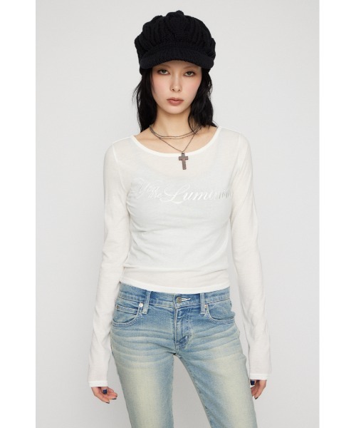 LAGUA GEM（ラグアジェム） tシャツ SAME COLOR LETTERING トップス