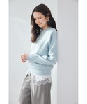 ニット セーター レースヘムレイヤードニット ...の詳細画像4