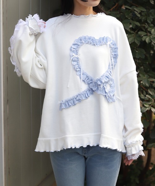 tシャツ フリルハートロングトレーナー レディース | axes femme | 08