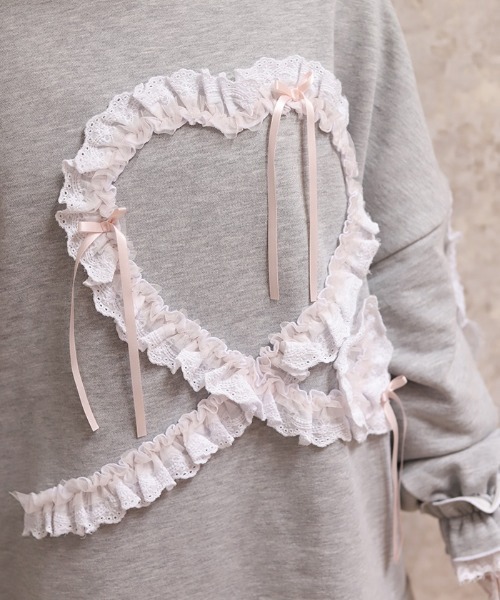 tシャツ フリルハートロングトレーナー レディース | axes femme | 11