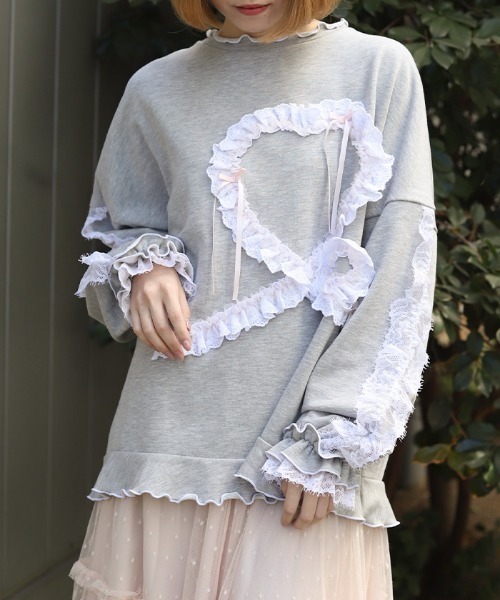 tシャツ フリルハートロングトレーナー レディース | axes femme | 12