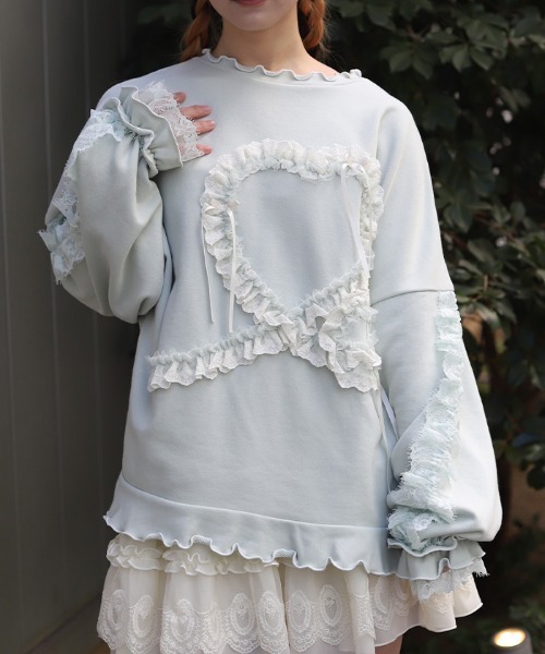tシャツ フリルハートロングトレーナー レディース | axes femme | 14