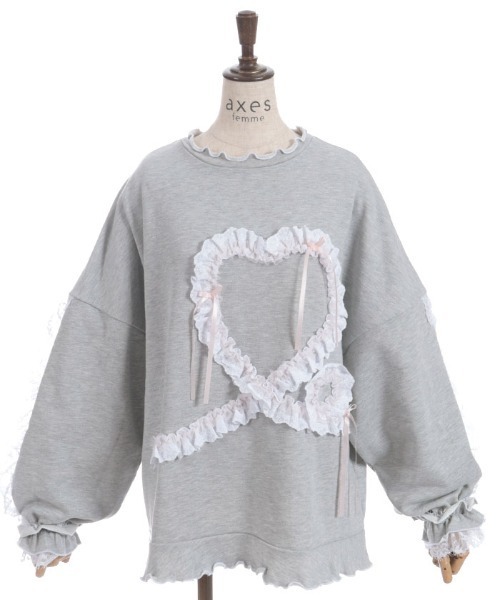 tシャツ フリルハートロングトレーナー レディース | axes femme | 18