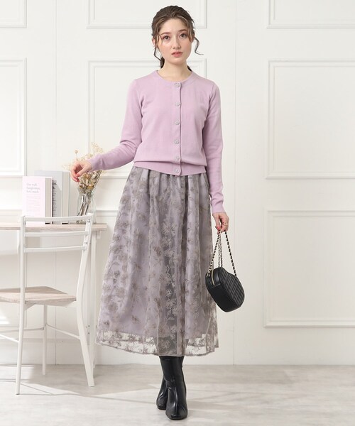 「couture brooch」 フレアスカート 38 グレー レディース_画像6