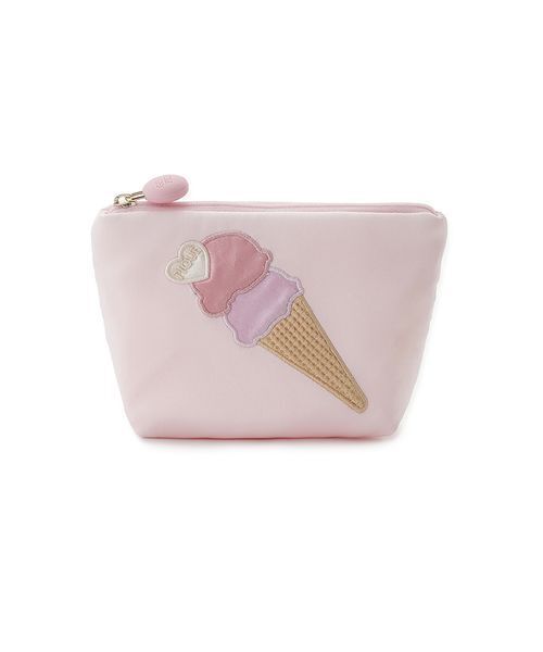 アイスクリーム柄の30cm zipperポーチ Alexander fabric gelato pique（ジェラートピケ） ポーチ アイスモチーフミニポーチ