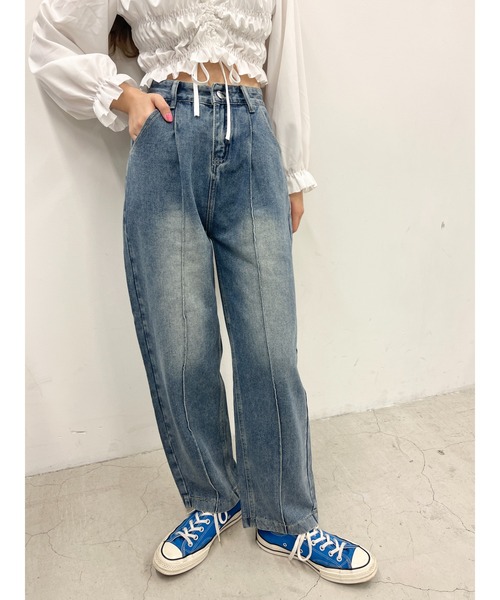 「WC」 デニムパンツ FREE インディゴブルー レディース_画像8