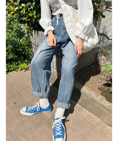 「WC」 デニムパンツ FREE インディゴブルー レディース_画像9