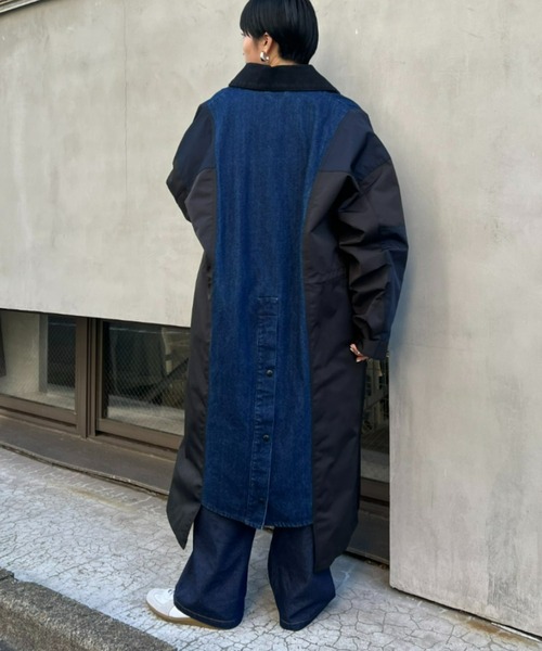 「etsinta」 コート ONE SIZE インディゴブルー レディース_画像3
