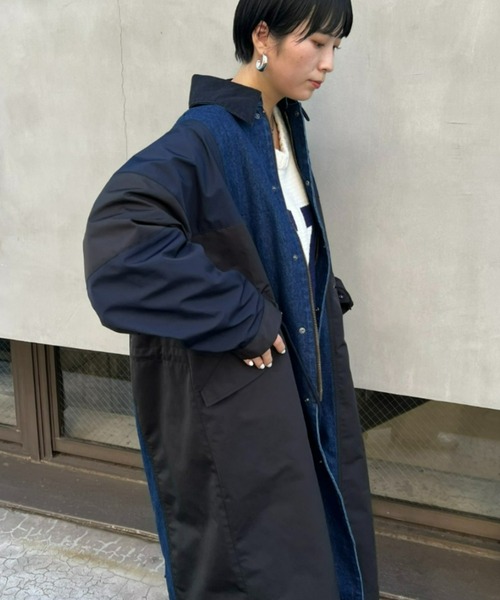 「etsinta」 コート ONE SIZE インディゴブルー レディース_画像8