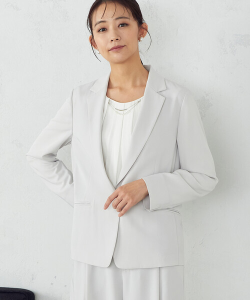 「COMME CA ISM」 テーラードジャケット LARGE グレー レディースの画像