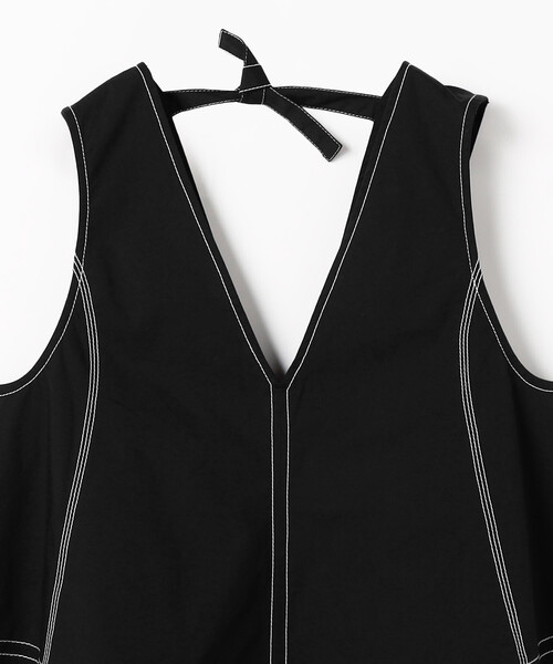 GANNI/ガニー Stretch Cotton A-line Top / A1040068 / バックリボン ストレッチコットン Aライントップスの画像