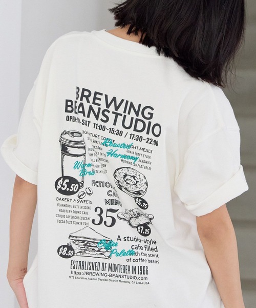 PBLIM tシャツ 「UNISEX」カフェメニューT バックプリント / 刺繍