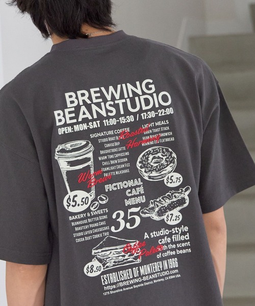 PBLIM tシャツ 「UNISEX」カフェメニューT バックプリント / 刺繍