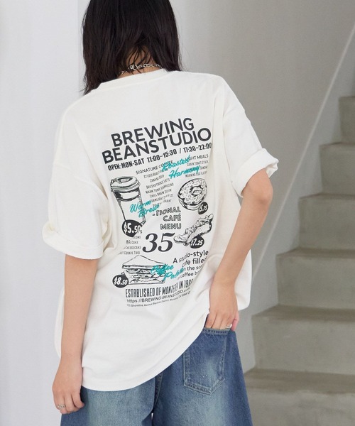 PBLIM tシャツ 「UNISEX」カフェメニューT バックプリント / 刺繍