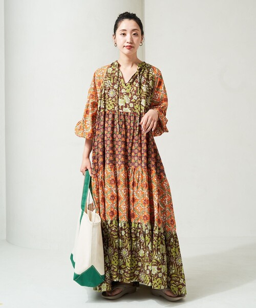 「Freada」 長袖ワンピース ONE SIZE ブラック レディース_画像5