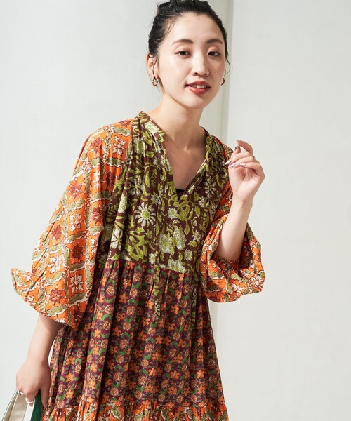 「Freada」 長袖ワンピース ONE SIZE ブラック レディース_画像7