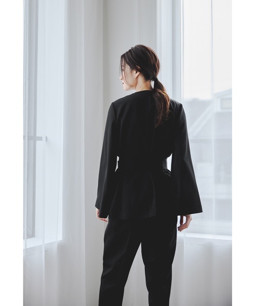 「niana」 「Tokyo offica」セットアップ L ブラック レディースの画像