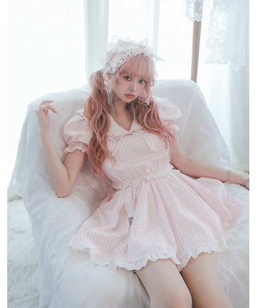ワンピース gingham sailor setupの画像