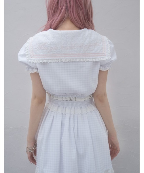 ワンピース gingham sailor setupの画像