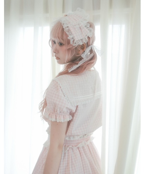 ワンピース gingham sailor setupの画像