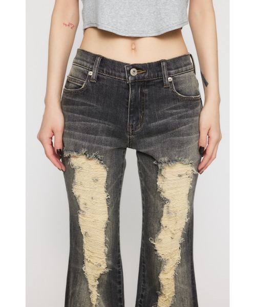 「LAGUA GEM」 ブーツカットデニムパンツ MEDIUM ブルー レディース_画像5