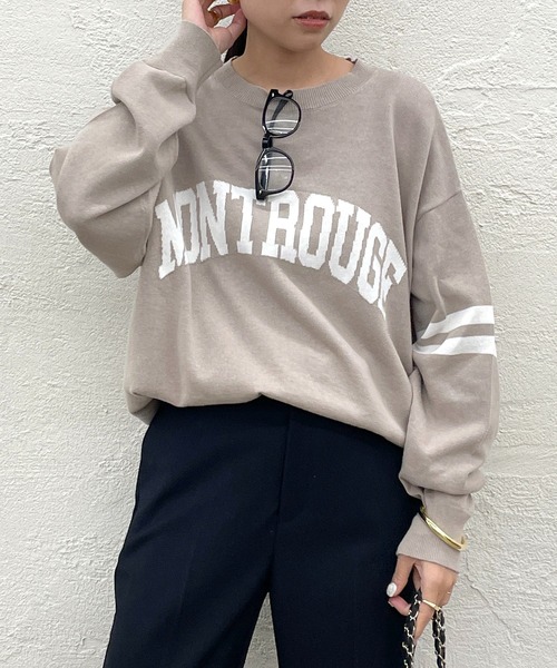 「LOUNGEDRESS」 長袖ニット FREE ネイビー レディース_画像2