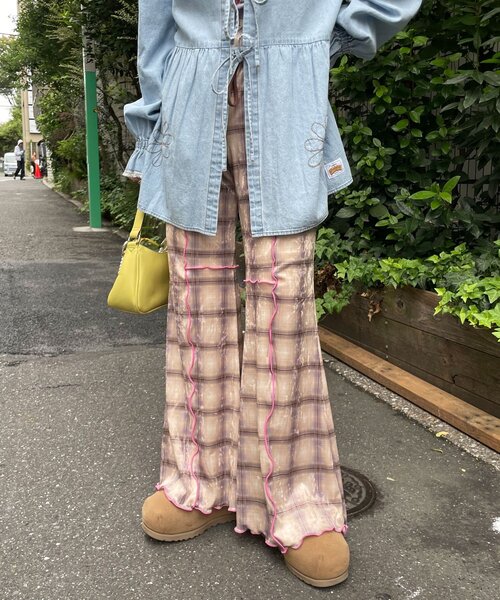 「HELLO.SANFRANCISCO」 イージーパンツ MEDIUM オレンジ レディース_画像9
